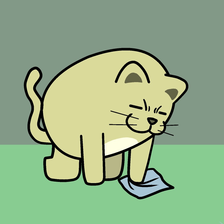 床をゴシゴシ磨きネコGIFアニメ