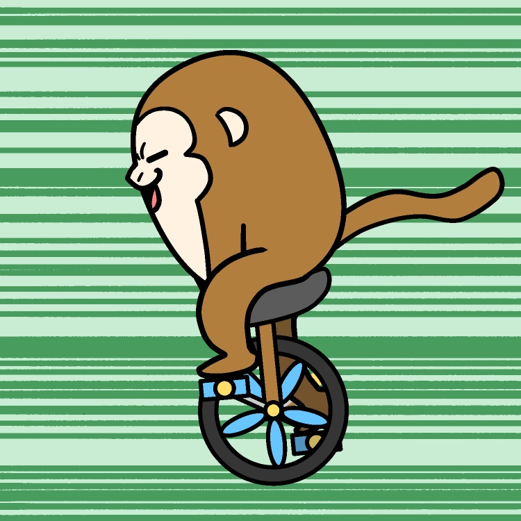 全力一輪車サルGIFアニメ