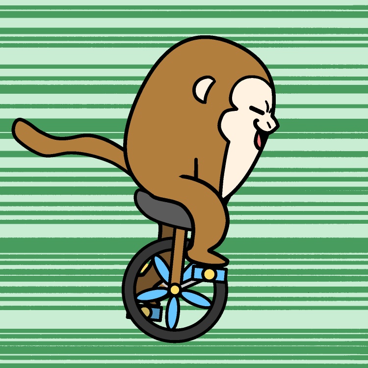 全力一輪車サルGIFアニメ