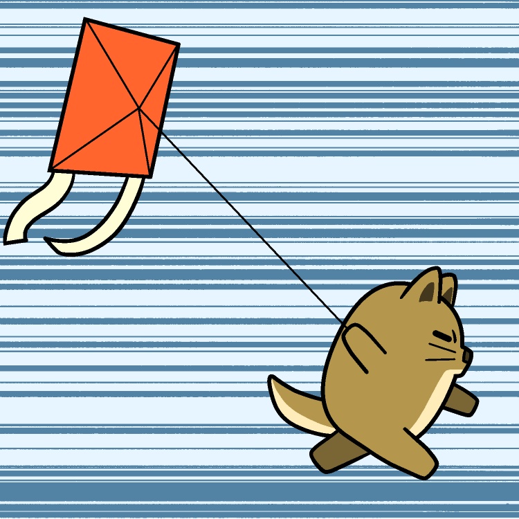 全力凧あげイヌGIFアニメ