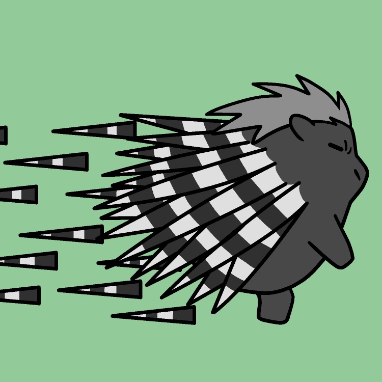 トゲ連射ヤマアラシGIFアニメ