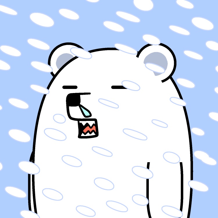 吹雪の中のシロクマGIFアニメ
