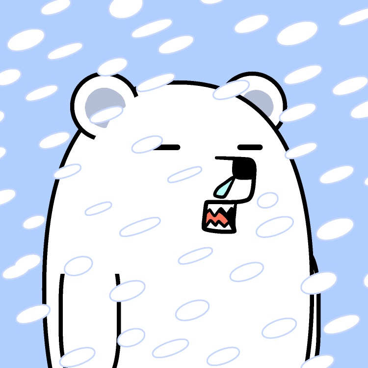 吹雪の中のシロクマGIFアニメ