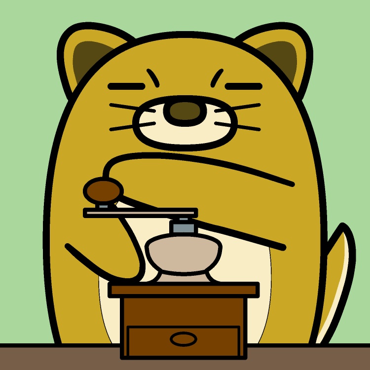 コーヒーミル高速回しイヌGIFアニメ