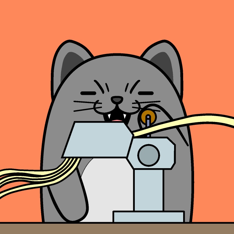 パスタマシン高速回しネコGIFアニメ