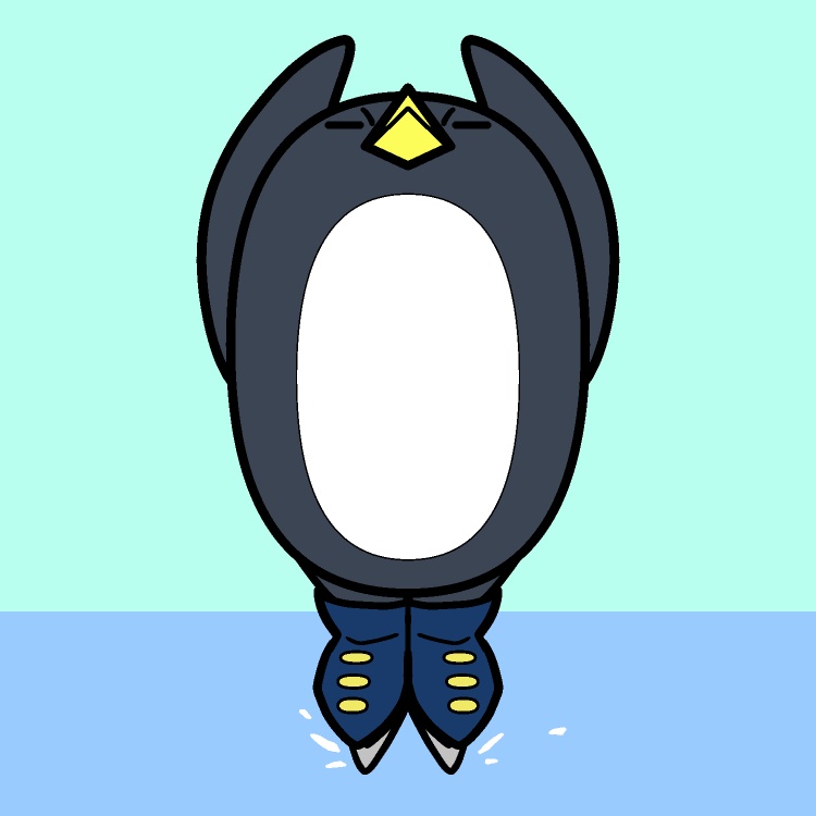 アイススケート高速回転ペンギンGIFアニメ