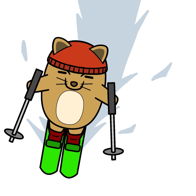 スキー滑走イヌGIF