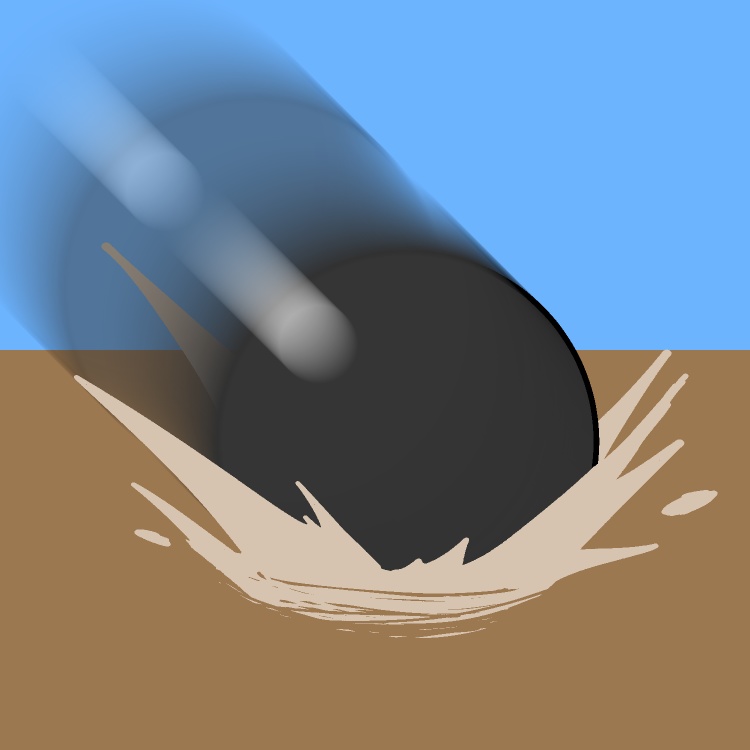 砲丸ドーン!GIFアニメ