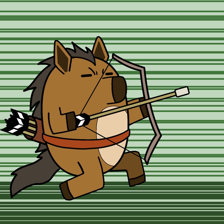 セルフ流鏑馬(やぶさめ)ウマGIFアニメ