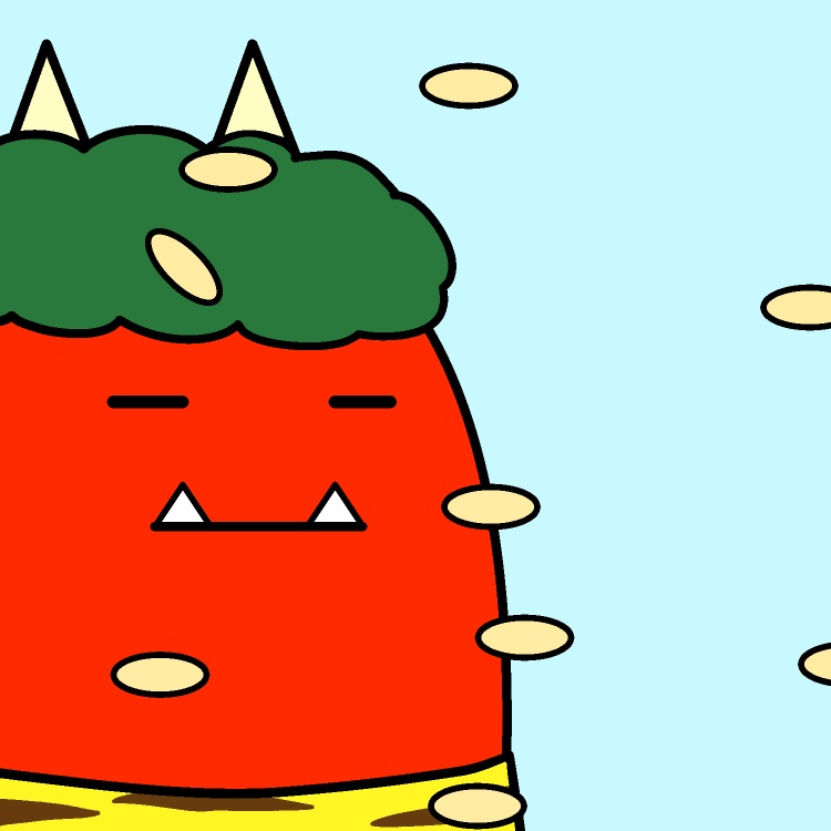 豆投げられ過ぎ鬼GIFアニメ