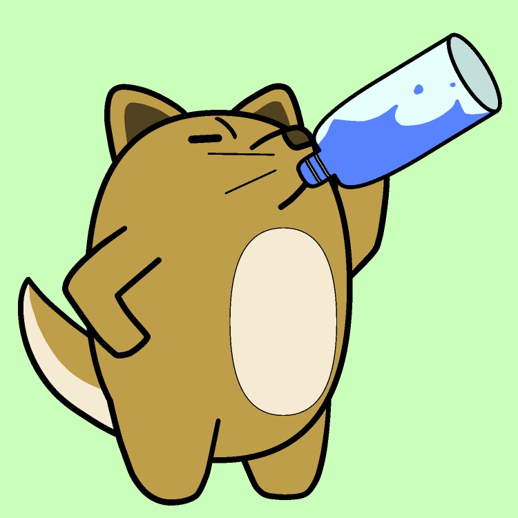 ゴクゴク水飲みイヌGIFアニメ