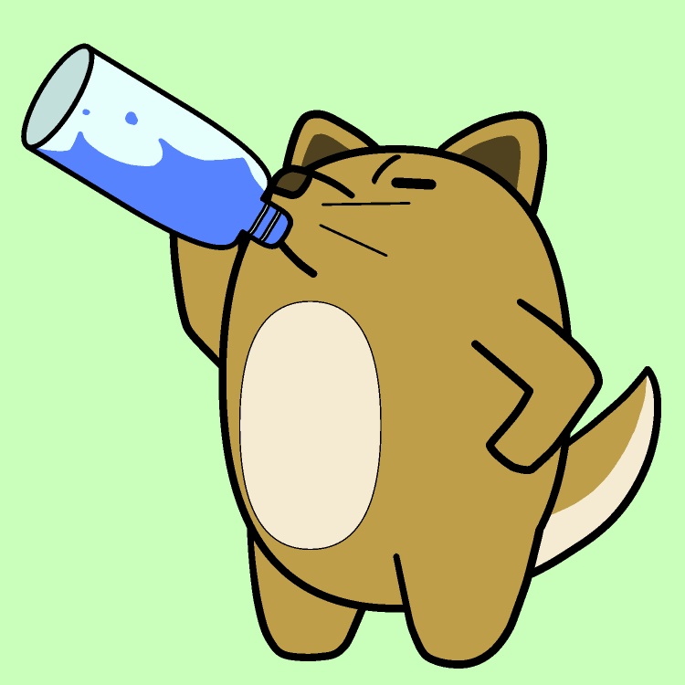 ゴクゴク水飲みイヌGIFアニメ