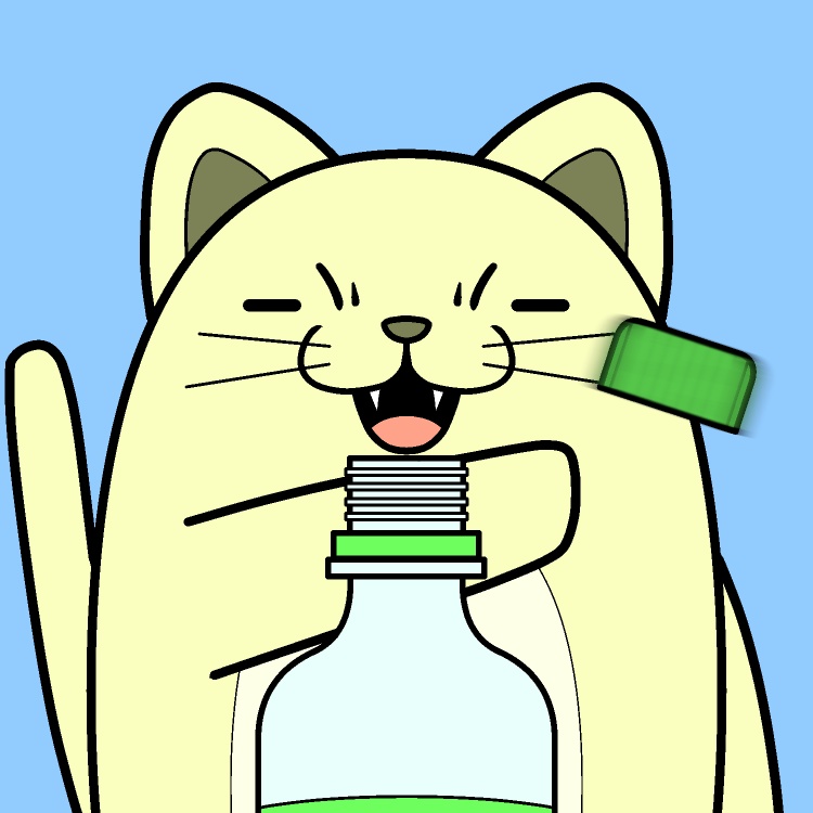 ペットボトルの蓋開けネコGIFアニメ