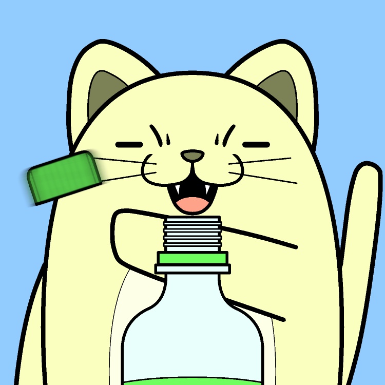ペットボトルの蓋開けネコGIFアニメ