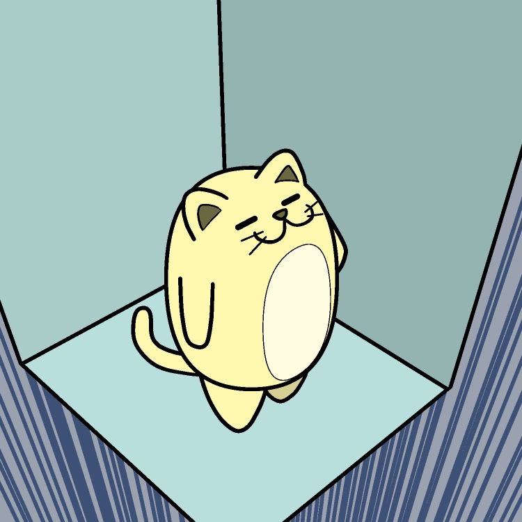 エレベーター内ネコGIFアニメ