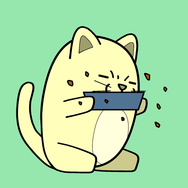 ガツガツご飯ネコGIFアニメ