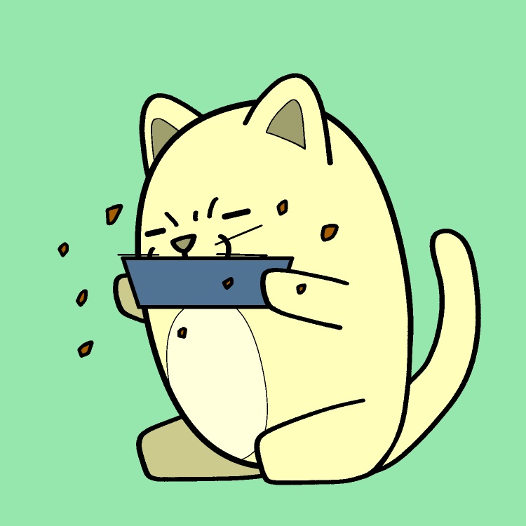 ガツガツご飯ネコGIFアニメ