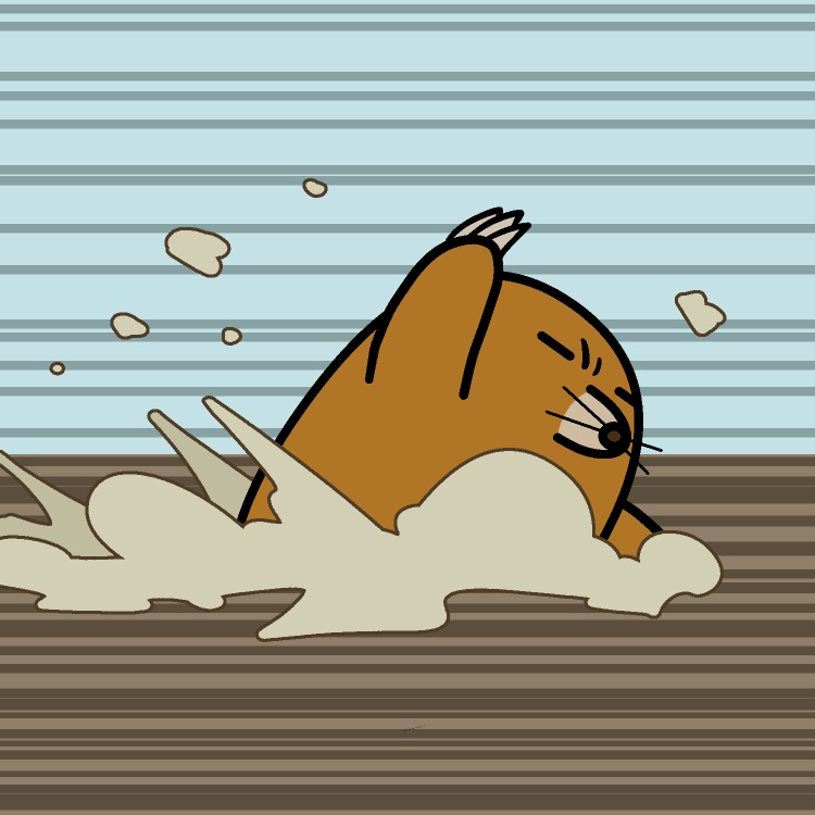 地面を泳ぐモグラGIFアニメ