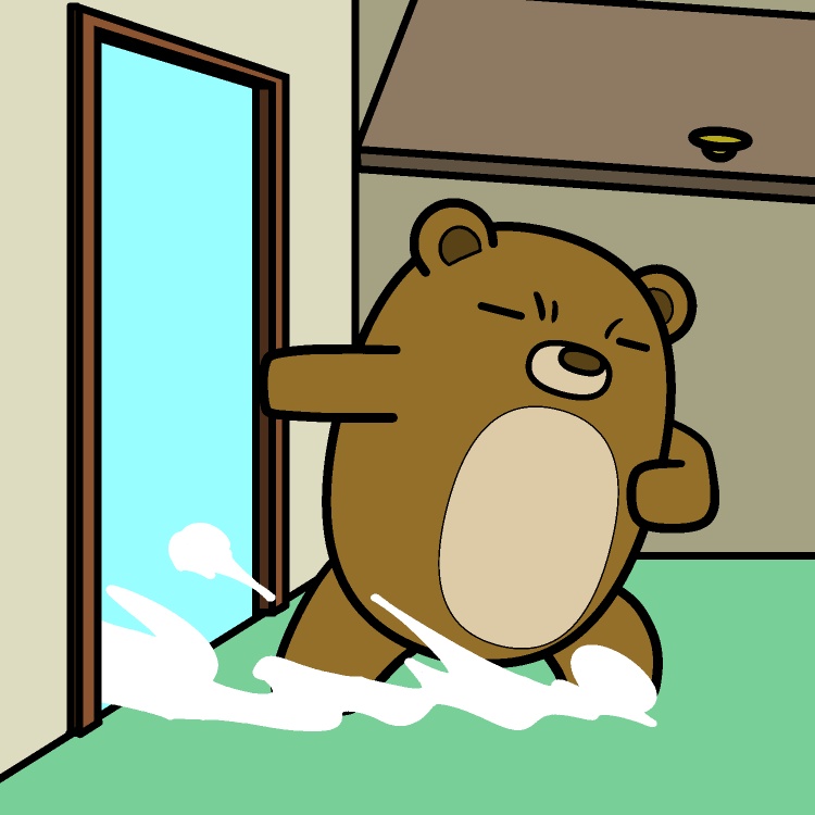 ドア破り乱入クマGIFアニメ