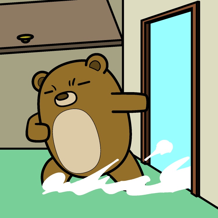 ドア破り乱入クマGIFアニメ