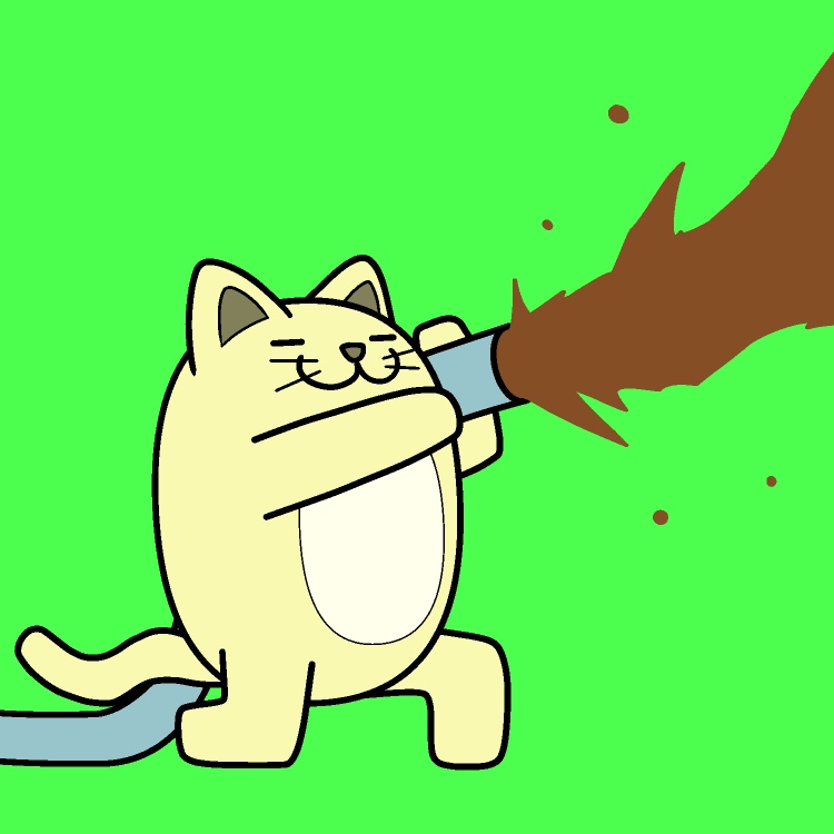 チョコ噴射ネコGIFアニメ