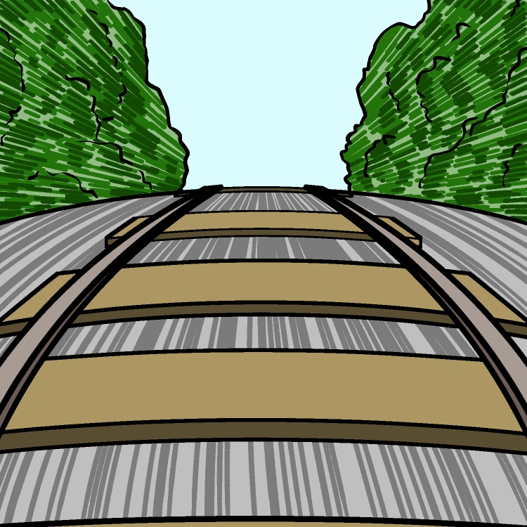 電車目線の線路GIFアニメ