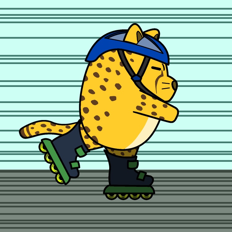 インラインスケート・チーターGIFアニメ