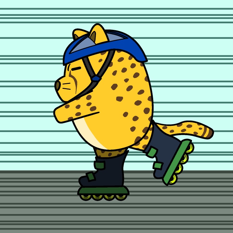 インラインスケート・チーターGIFアニメ