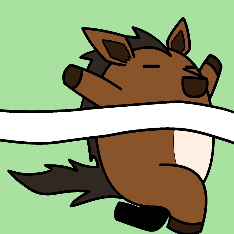 ゴールするウマGIFアニメ