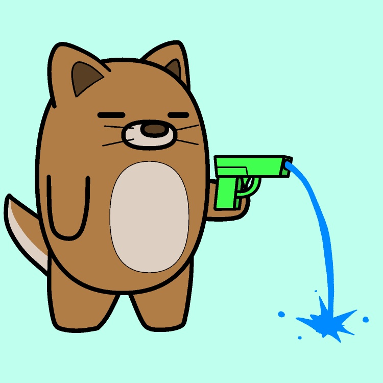 水鉄砲イヌGIFアニメ