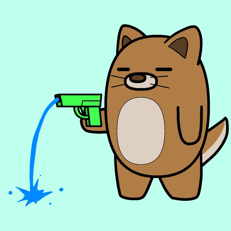 水鉄砲イヌGIFアニメ