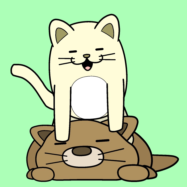 ネコふみふみされイヌGIFアニメ
