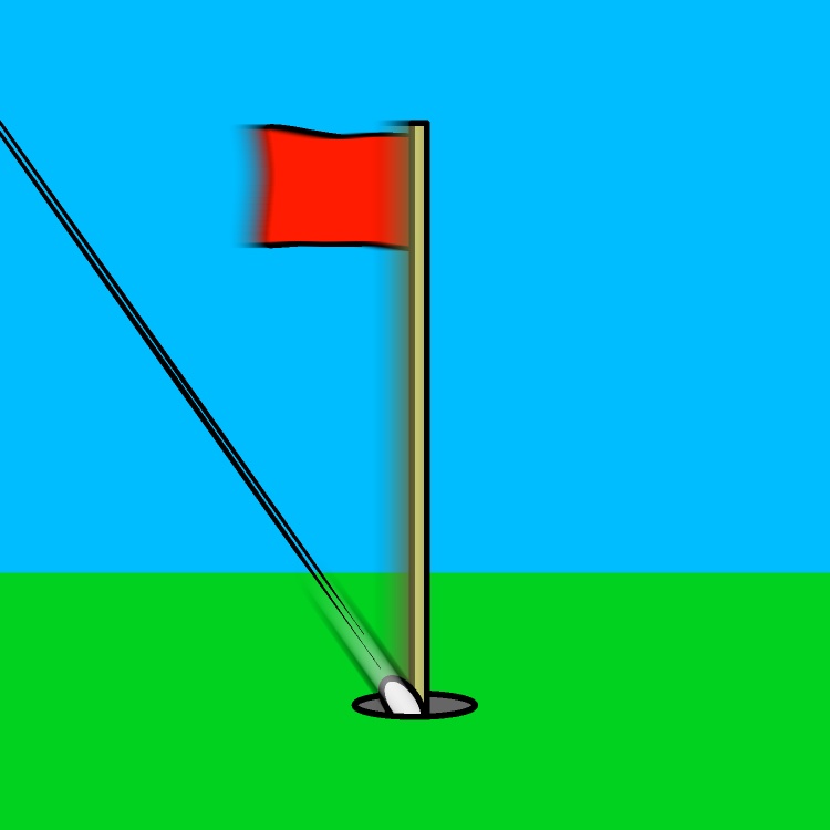 直接ホールインワンGIFアニメ