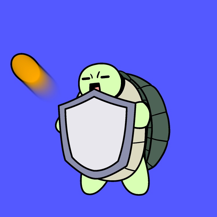 カメ盾防御GIFアニメ