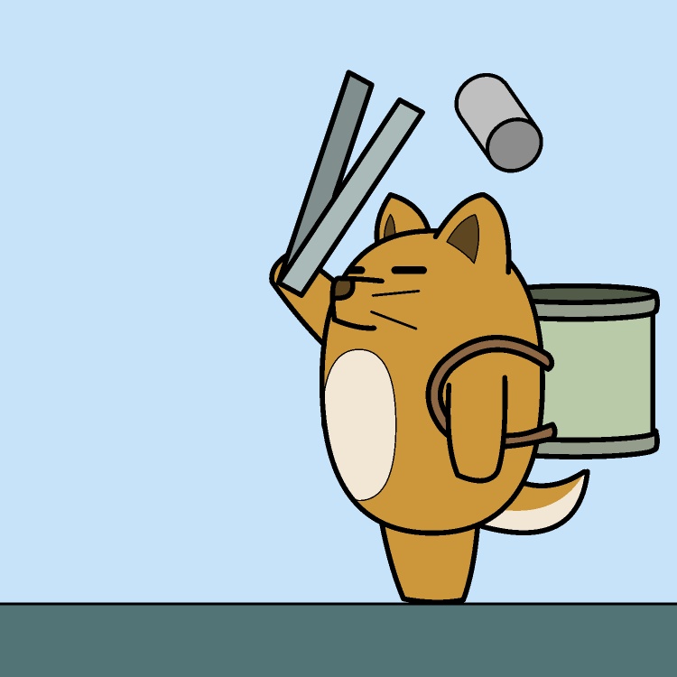空き缶拾いイヌGIFアニメ