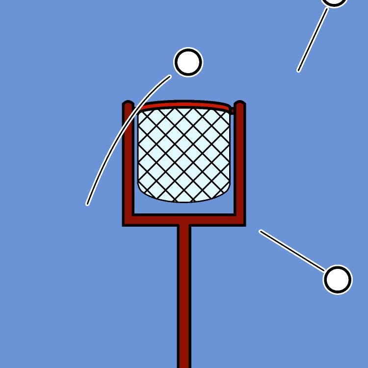 全然入らない玉入れGIFアニメ