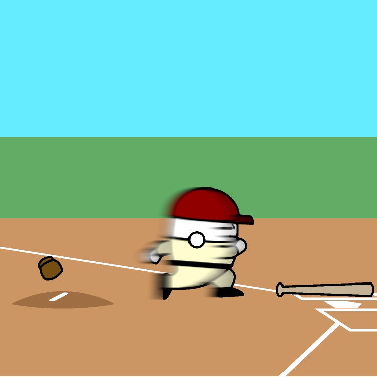 一人二刀流野球GIFアニメ