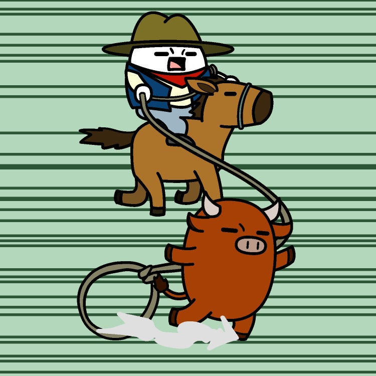 下手くそカウボーイGIFアニメ