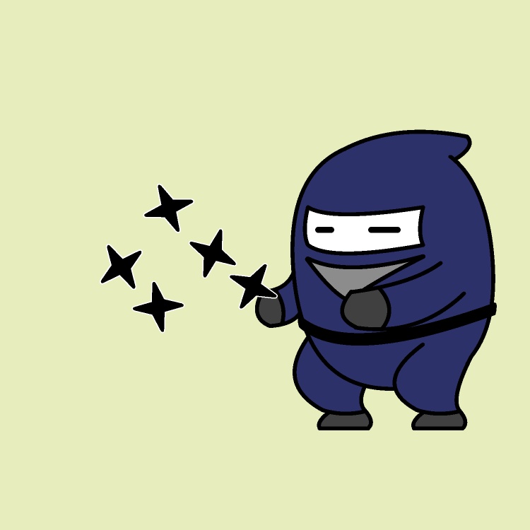 まきびしバラ撒き忍者GIFアニメ
