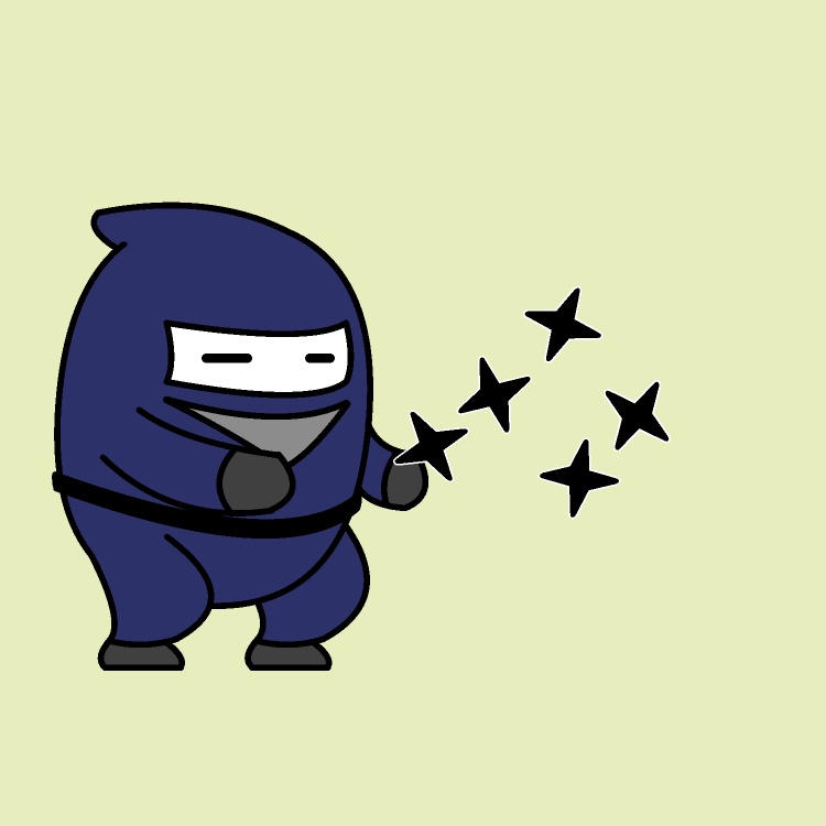 まきびしバラ撒き忍者GIFアニメ