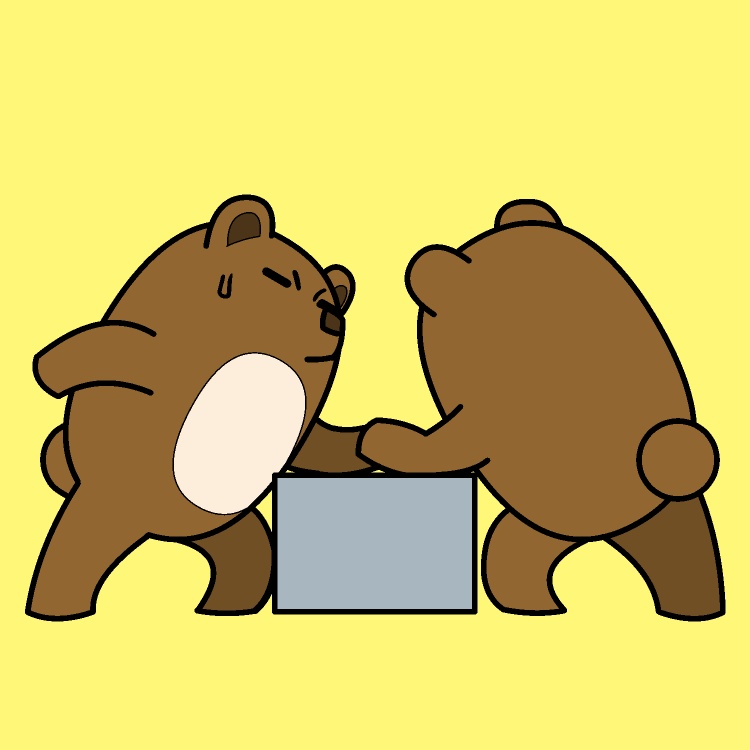 腕相撲クマGIFアニメ