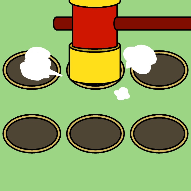 全然当たらないモグラ叩きGIFアニメ