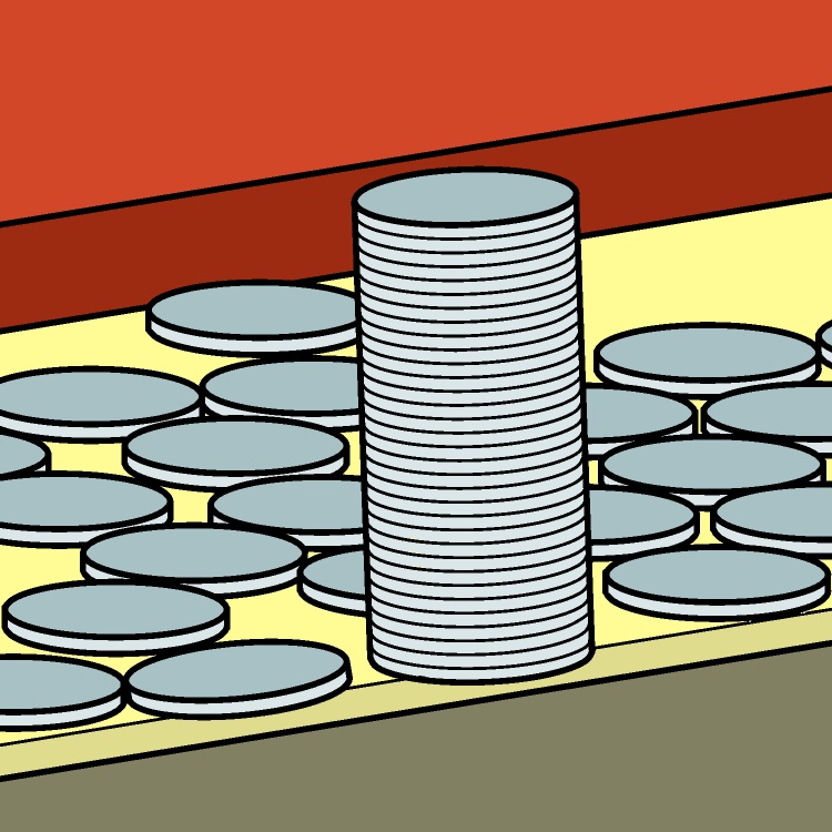 全然落ちないメダルタワーGIFアニメ