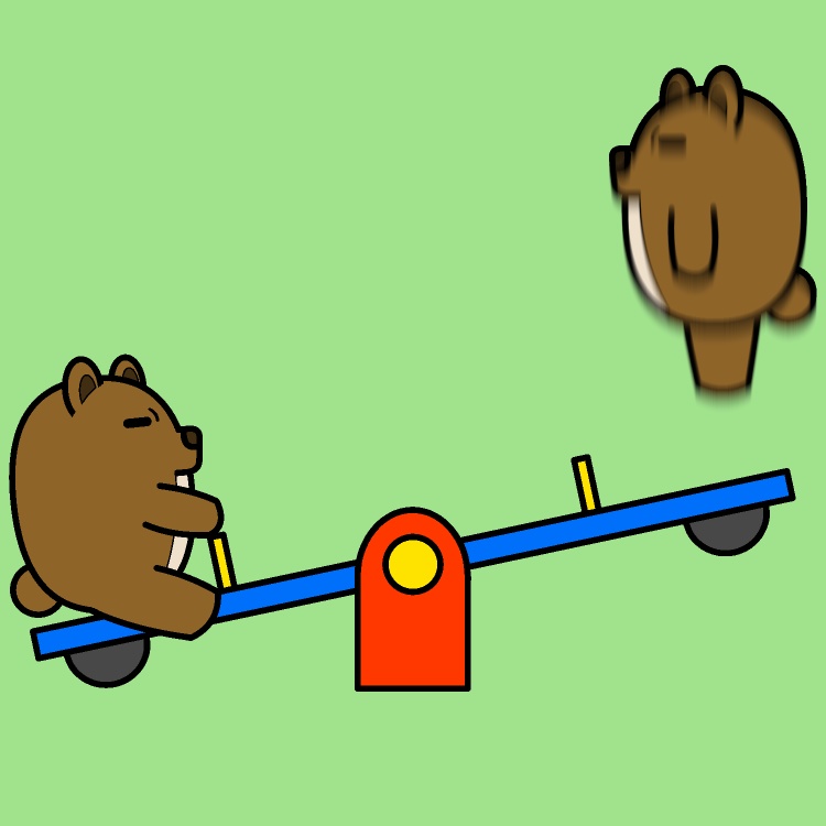 シーソー遊びクマGIFアニメ