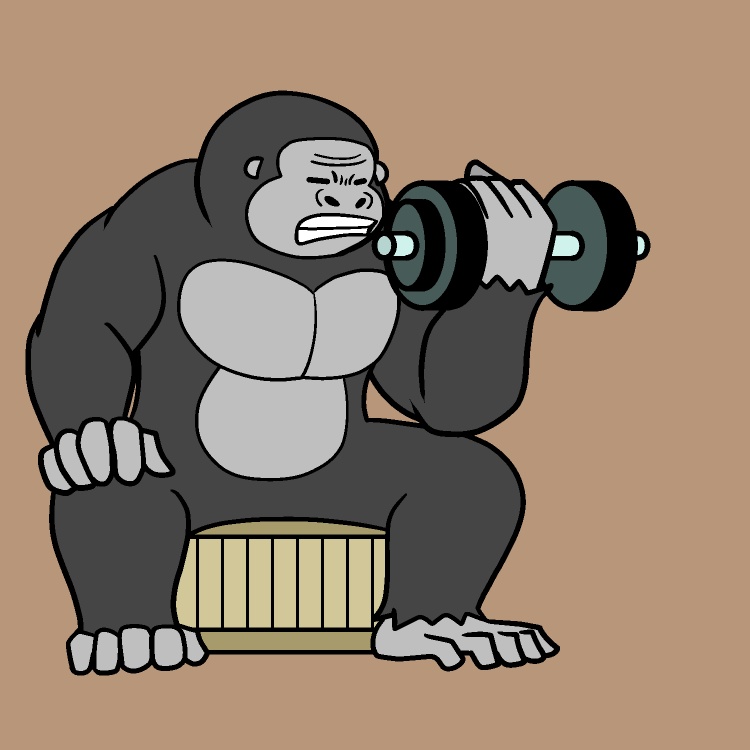 ダンベルゴリラGIFアニメ