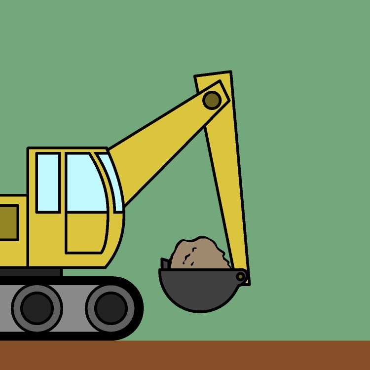 ショベルカー土掘りGIFアニメ