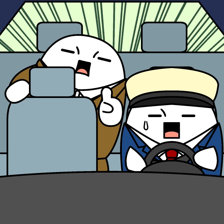 前の車を追ってくれタクシーGIFアニメ