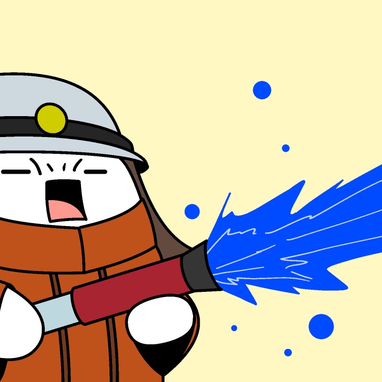 消防士放水GIFアニメ