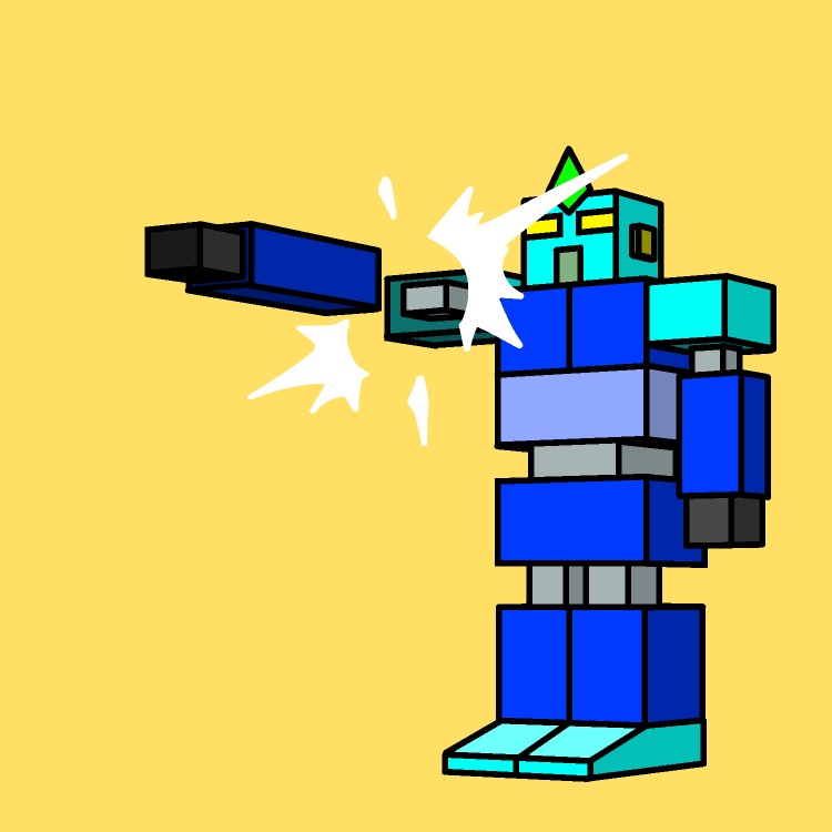 飛び出すロボットパンチGIFアニメ