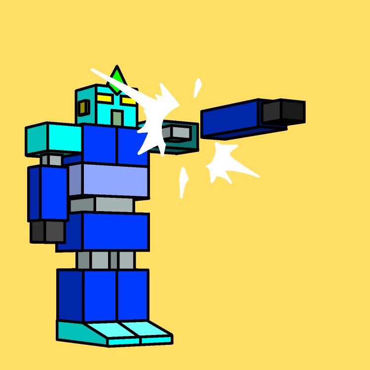 飛び出すロボットパンチGIFアニメ